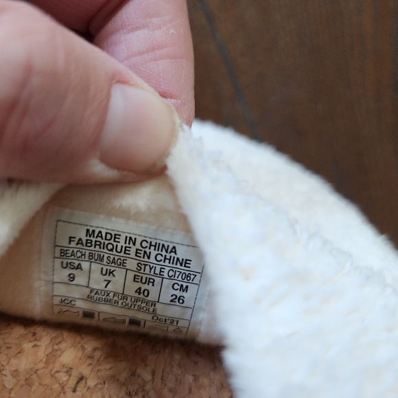 NWOBT Reef  Beach Bum Sage Feaux Sherling Buckle Clog Mule size 9 - Picture 6 of 6